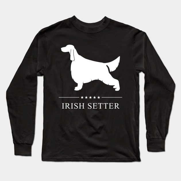 Irish Setter Dog White Silhouette Long Sleeve T-Shirt by millersye